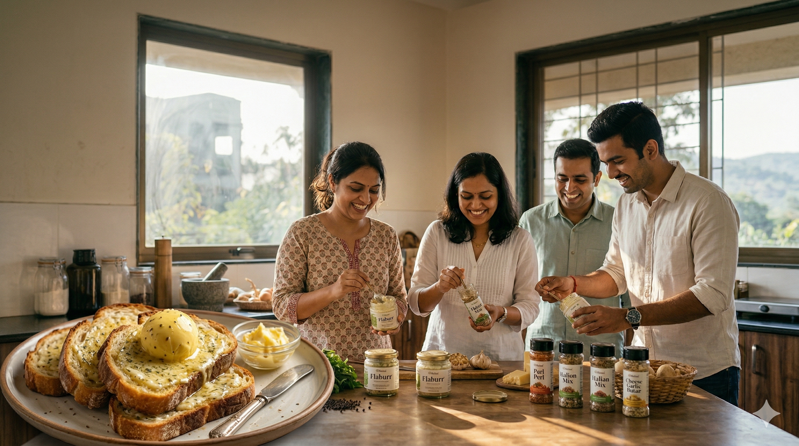Flaburr co-founders preparing flavoured butter in the kitchen