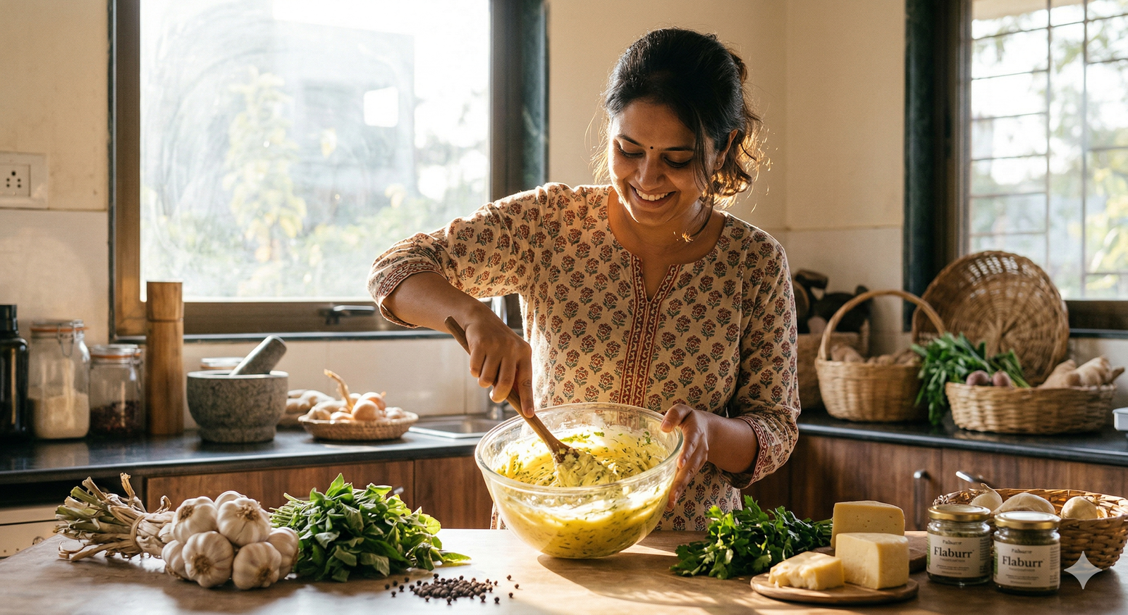 Flaburr — Garima crafting flavoured butter in the kitchen